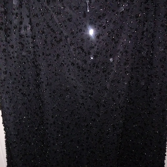 BLUSHE Impression Full Beaded Dress Sz 4 Black - Picture 7 of 7